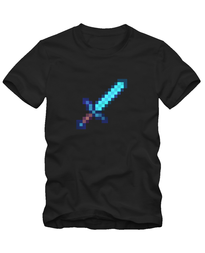 Marškinėliai minecraft sword blue